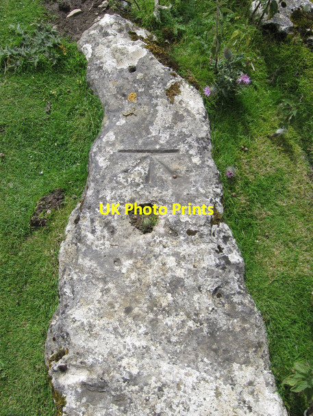 Photo 6"x4" Bench mark on a former Long Lane gatepost Brackenbottom c2009