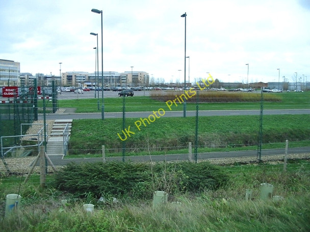 Photo 6"x4" View across ditch towards research centre and car park. Sandwich c2007