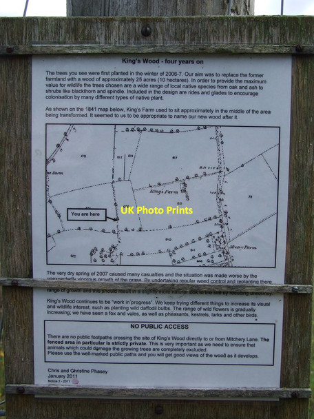 Photo 6"x4" Kings Wood Sign Hightown Green c2011