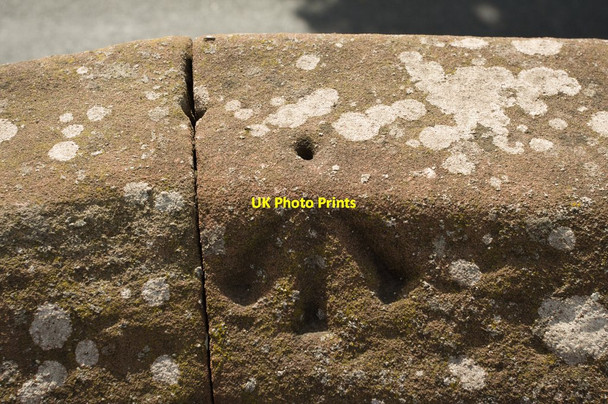 Photo 6"x4" Rivet Bench Mark, City Wall, Grosvenor Road Chester c2011
