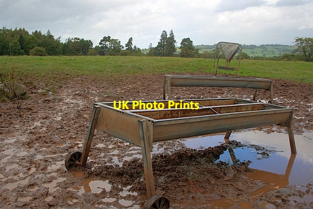 Photo 6"x4" Muddy Field and Cattle Troughs Wreay\/NY4423 c2011