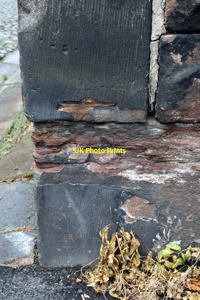Photo 6"x4" Eroded benchmark on wall in front of Baptist Church, Aglionby Street Carlisle c2011