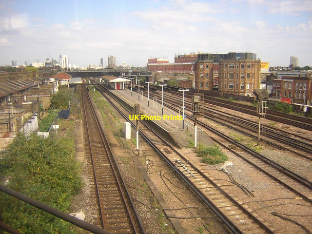 Photo 6"x4" Queenstown Road station, Battersea, from a train heading out of Victoria Battersea c2011
