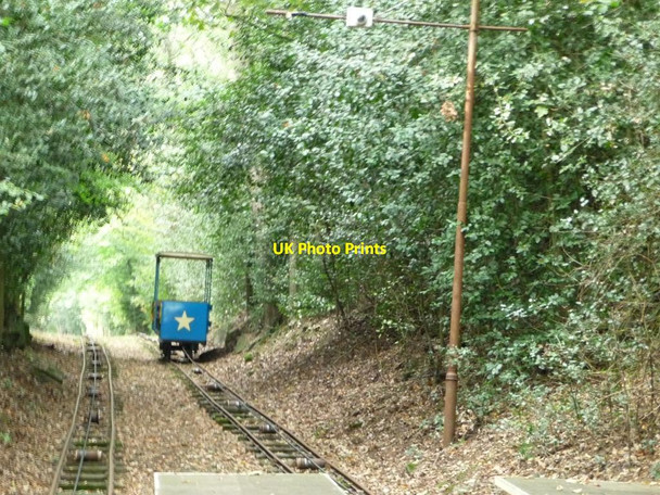 Photo 6"x4" Blue car descending, Shipley Glen Tramway Shipley\/SE1437 c2011