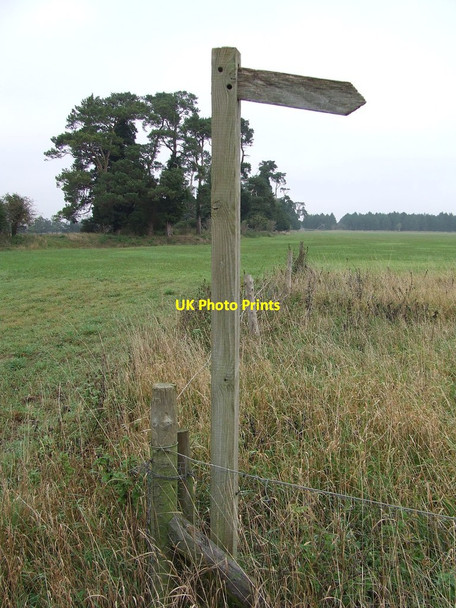 Photo 6"x4" Footpath Sign Icklingham c2011