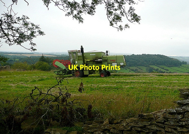 Photo 6"x4" Combine harvester above Hutton le Hole Hutton-le-Hole c2011