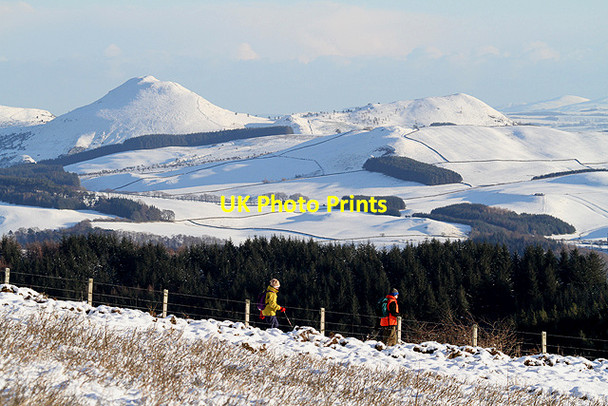 Photo 6"x4" Hill walkers descending from the Three Brethren Broadmeadows\/NT4130 c2011