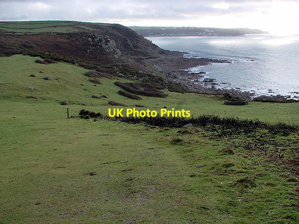 Photo 6"x4" Looking back towards Sennen Cove on the climb to Carn Polpry Nanquidno c2012