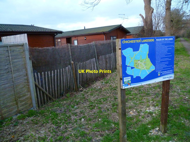 Photo 6"x4" Notice board on path at Chichester Lakeside Chichester c2012