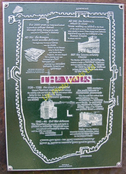 Photo 6"x4" The Walls Information Board Chester c2007