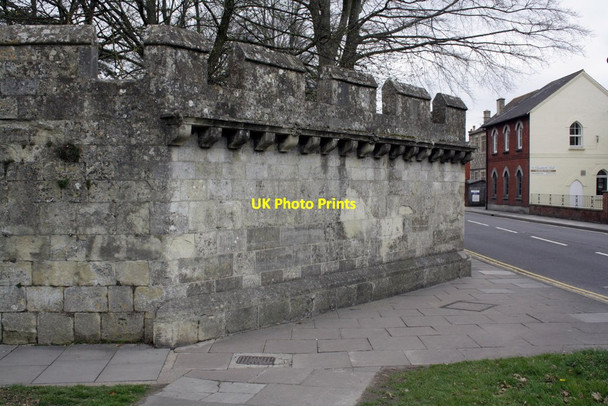 Photo 6"x4" Wall at junction of St Nicholas Road and Exeter Street Salisbury c2012