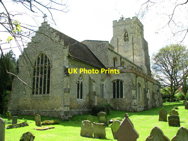 Photo 6"x4" All Saints church in Hundon Babel Green c2012