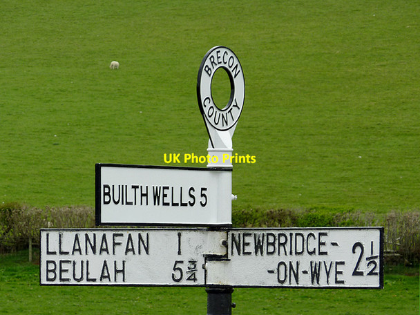 Photo 6"x4" Road sign on the B4358 near Llanafarn-fawr, Powys Llanafan-fawr c2012