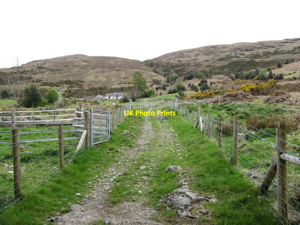 Photo 6"x4" Path to the open mountain through farmland from Tollymore Forest Park Newcastle\/J3732 c2012