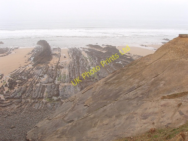 Photo 6"x4" Sloping rock face, Maer Cliff Bude\/SS2106 c2007
