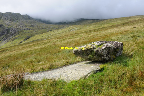 Photo 6"x4" Erratic rock, Cwm Eigiau Gledrffordd c2012