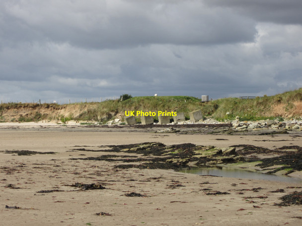 Photo 6"x4" Concrete cubes on the beach south of Seahouses North Sunderland c2012