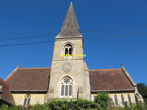 Photo 6"x4" Church of St James, spire Titsey c2012