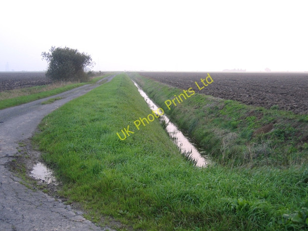Photo 6"x4" Fenland landscape, North Drove, Bicker Fen, Lincs Bicker Gauntlet c2006