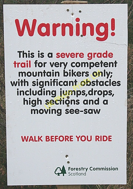 Photo 6"x4" Warning Sign Fochabers c2006