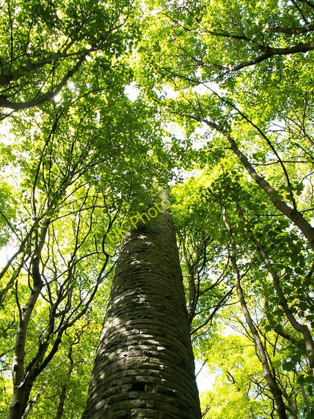 Photo 6"x4" Chimney, ruins of Higher Lumb Mill Hebden Bridge c2006