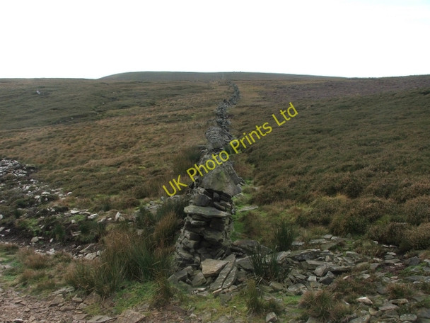 Photo 6"x4" Drystone Wall on Moorland. Walden c2006