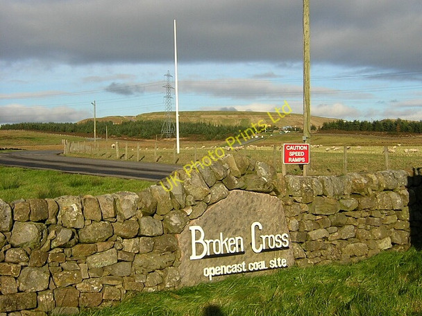 Photo 6"x4" Entrance to Broken Cross Opencast Coal Site Uddington c2006