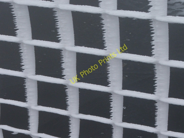 Photo 6"x4" Detail of Frozen Fence on Lovely Seat. Sedbusk c2006