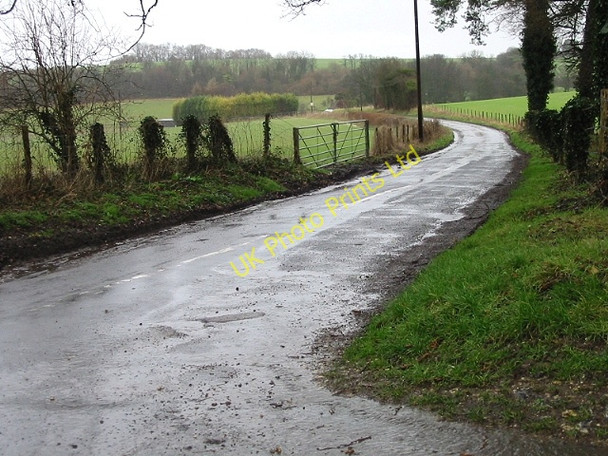 Photo 6"x4" Road off to NE from junction of Geddinge and Wootton Lanes Wootton\/TR2246 c2007