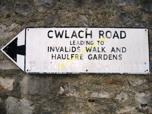 Photo 6"x4" Old Road Sign Llandudno c2007