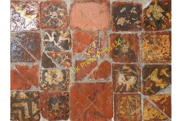 Photo 6"x4" St Andrew, Much Hadham, Herts - Medieval tiles Much Hadham c2005