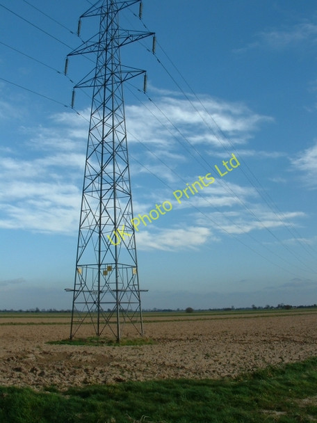 Photo 6"x4" Pylon, South Drove, Lutton Gowts. Lutton\/TF4325 c2007