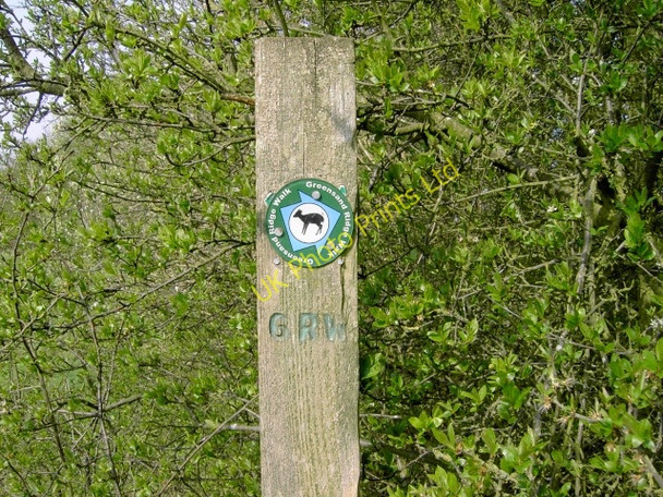 Photo 6"x4" Sign Showing the Route of Greensand Ridge Walk Haynes Church End c2007