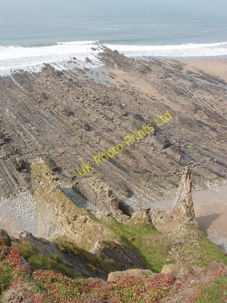 Photo 6"x4" Wave-cut platform below Phillips Point Bude\/SS2106 c2007
