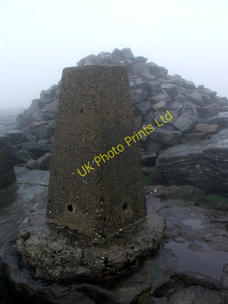 Photo 6"x4" Trig Point, Great Whernside. Kettlewell c2007