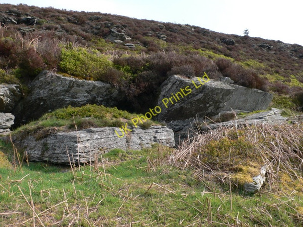 Photo 6"x4" Rocks and moorland Cynwyd c2007