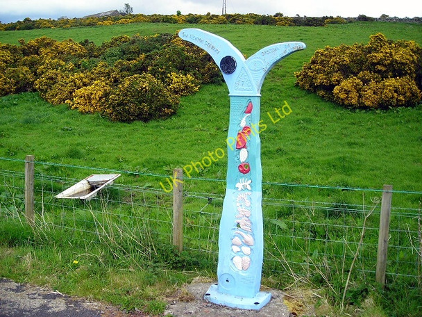 Photo 6"x4" Milepost on National Cycle Route 7 Creetown c2007