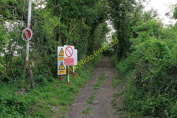 Photo 6"x4" Footpath entering danger zone of military firing range on Deacon Hill Chilcomb c2007