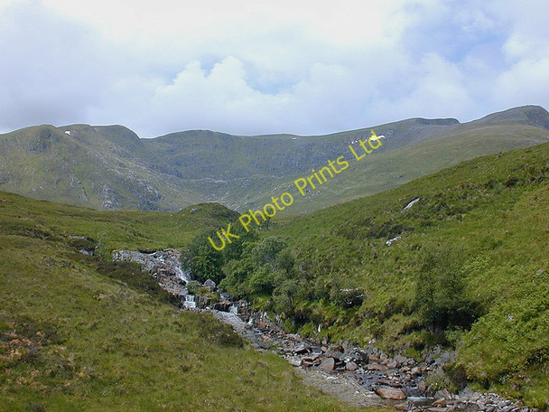 Photo 6"x4" Looking up the Allt Teige towards Coire Bhig Mullach na Maoile c2005