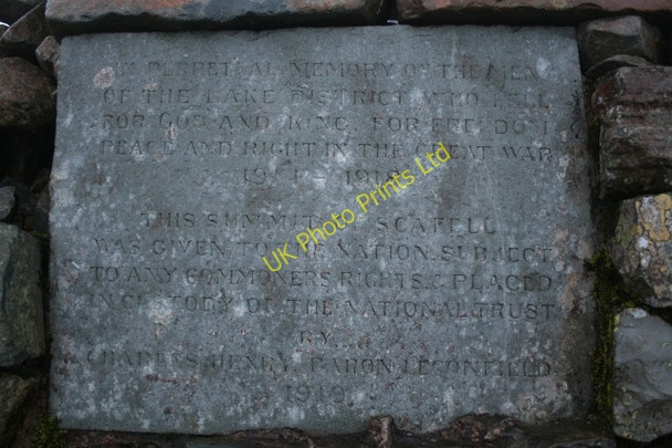 Photo 6"x4" Plaque on Scafell Pike Summit. Wasdale Head\/NY1808 c2007