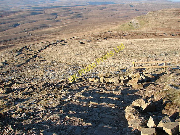 Photo 6"x4" Near the summit of Pen-y-ghent looking back down the Pennine Way Brackenbottom c2007