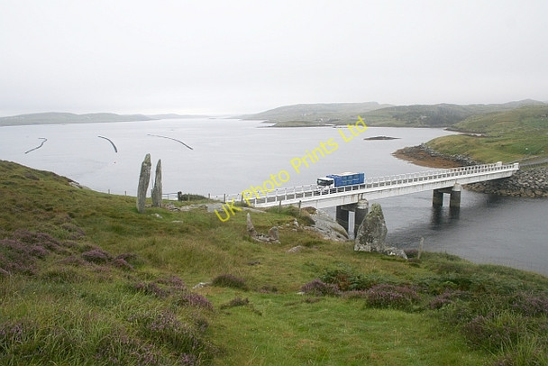 Photo 6"x4" The Great Bernera Bridge and Standing Stones Barraglom c2007