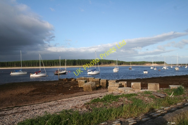 Photo 6"x4" Anti-Tank Concrete Blocks, Findhorn Harbour Findhorn c2007