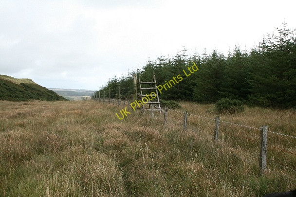 Photo 6"x4" Stile and Deer Fence on Eastern Edge of Lochorodale Forestry. Drumlemble c2007