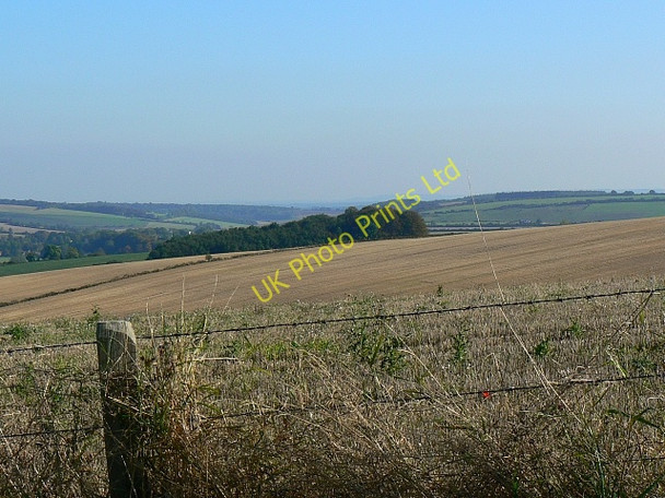 Photo 6"x4" Farmland near Aldbourne Warren, Wiltshire Upper Upham c2007