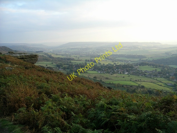Photo 6"x4" Curbar Edge and the Derwent valley Calver Sough c2007