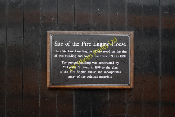Photo 6"x4" Fire Station plaque Caterham c2007