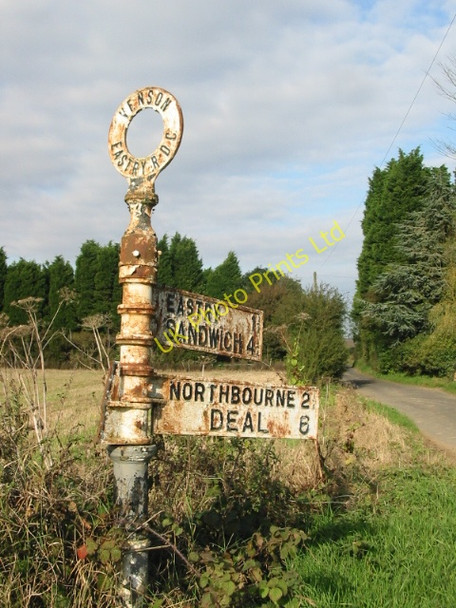 Photo 6"x4" Signpost at Venson Bottom Betteshanger c2007