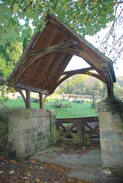 Photo 6"x4" The lych gate to Stoney Middleton cemetery Calver Sough c2007