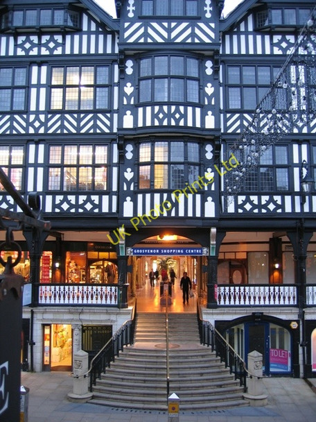 Photo 6"x4" Entrance to Grosvenor Shopping Centre Chester c2007